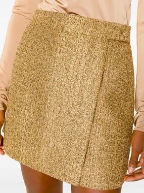 Tom Ford Metallic Tweed Wrap Miniskirt